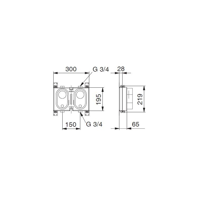 Set gros oeuvre Minibloc Koax  pour Deltamess 