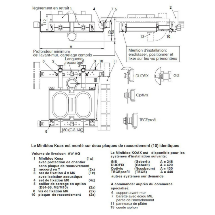 Zusätzliche Armaturenplatte für DUOFIX-System (Geberit) Verkauf stückweise, aber 2 Stück notwendig !   