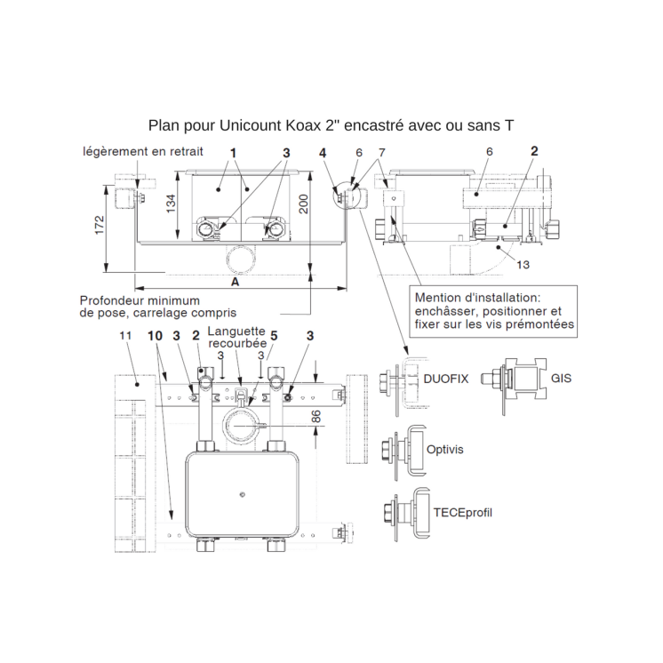 Befestigungsschrauben M8x25 (4 Stück) für GIS-System (Geberit) 