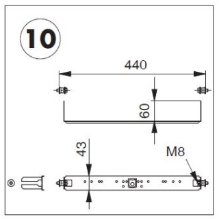 Plaque de raccordement complète avec fixation pour système TECEprofil (TECE) 